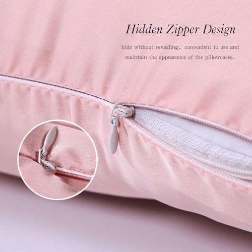 Jocoku 100% Mulberry Silk Pillowcases Set of 2 for Hair and Skin and Super Soft and Breathable King Size Nature Silk Pillowcases (King, Pink) - Image 5