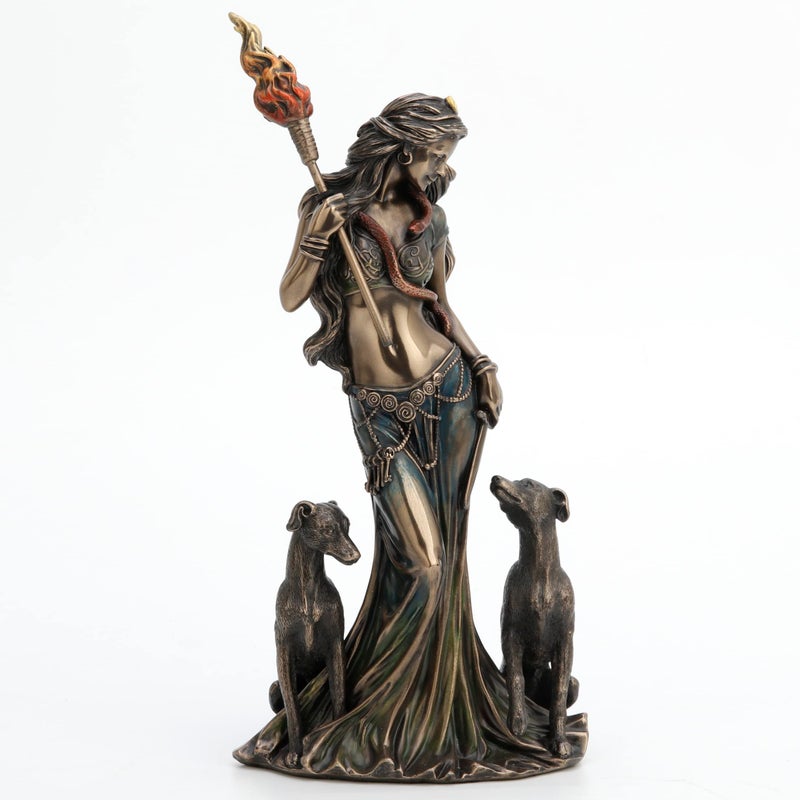 Veronese Design 9 14 Inch Tall Hecate Greek Goddess of Magic with Her Hounds Cold Cast Bronzed Resin Sculpture Fantasy Figurine Home Decor Collectible - Image 2