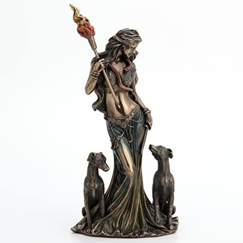 Veronese Design 9 14 Inch Tall Hecate Greek Goddess of Magic with Her Hounds Cold Cast Bronzed Resin Sculpture Fantasy Figurine Home Decor Collectible - Image 1