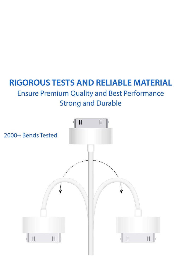 Ntech USB Data Sync Charging Cable For Apple iPad2 iPhone 4/4S/iPod Nano White - Image 3