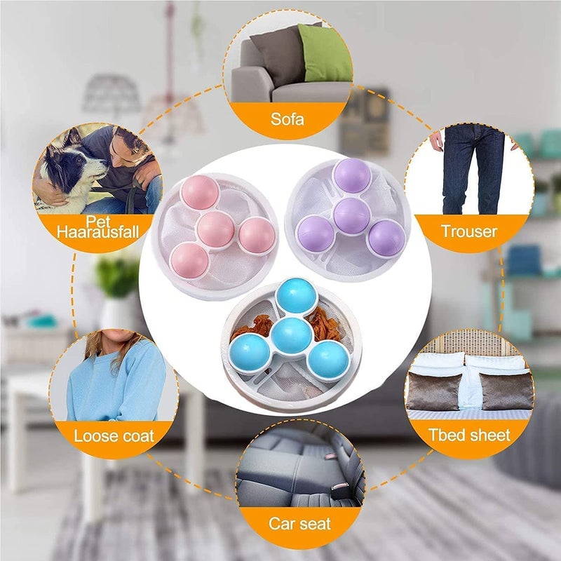 OTIPORTER OTIPORTER 2 Pcs Washing Machine Hair Filter Cleaning Mesh Bag 4 Pcs Silicone Washing Machine Laundry Balls Dryer Laundry Ball Laundry Balls Washing Ball Tangle Free Cleaning Power Washer Balls - Image 5
