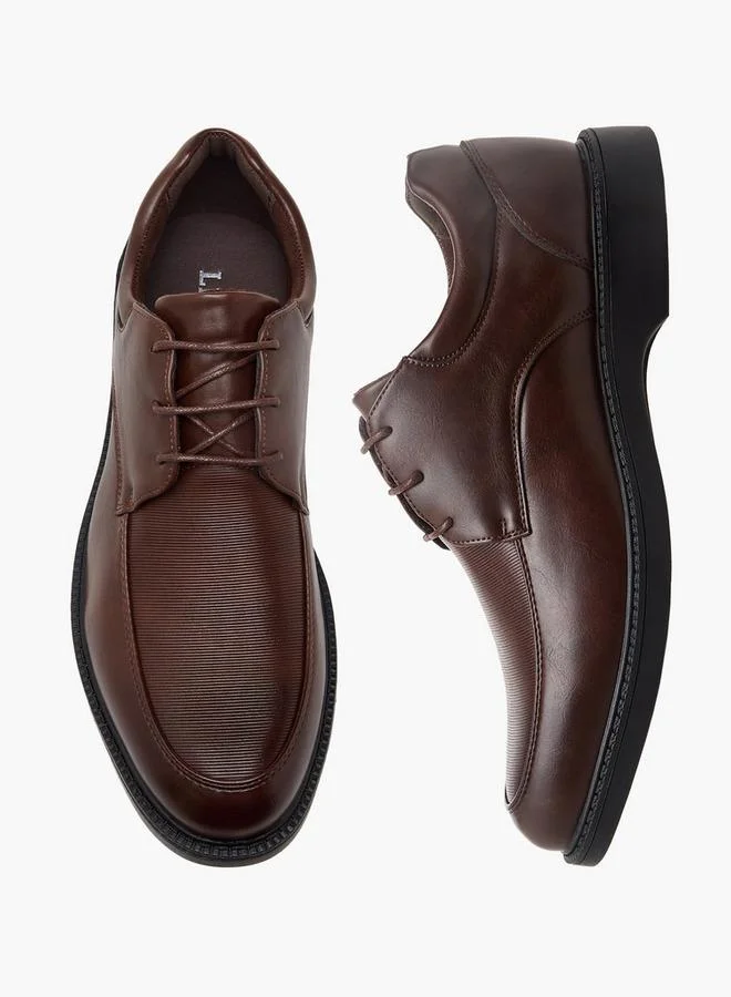 LBL By Shoexpress Men Ribbed Lace-Up Derby Shoes