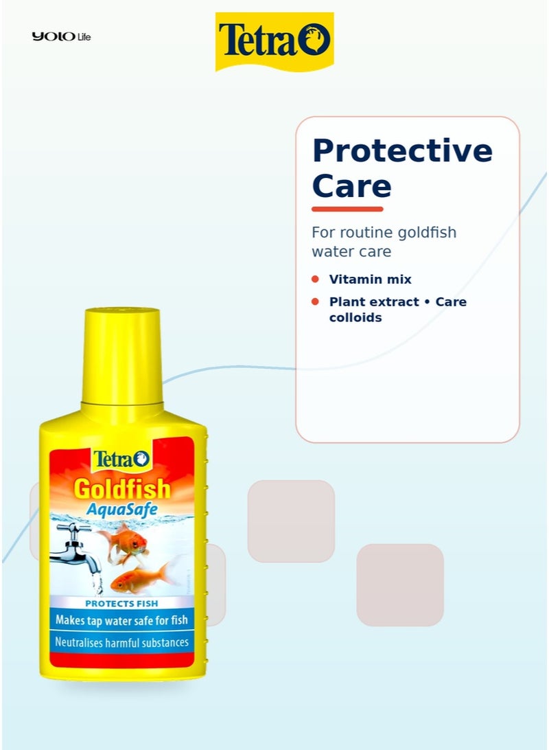 تترا Tetra Goldfish AquaSafe 100 مل مكيف مياه حوض السمك، يجعل مياه الصنبور آمنة للأسماك الذهبية خلال ثوانٍ، يحيّد الكلور والمعادن الثقيلة، حماية للزعانف، 5 مل لكل 10 لتر - Image 4