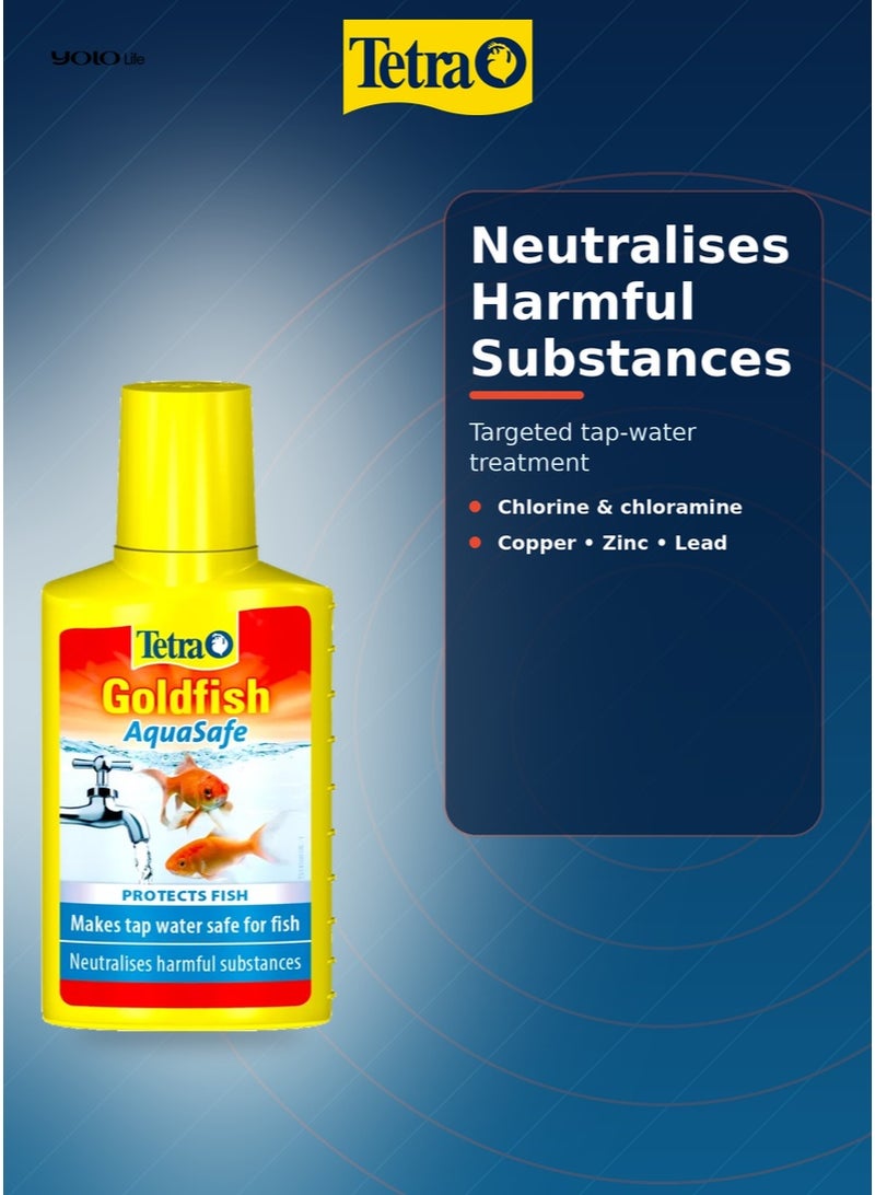 تترا Tetra Goldfish AquaSafe 100 مل مكيف مياه حوض السمك، يجعل مياه الصنبور آمنة للأسماك الذهبية خلال ثوانٍ، يحيّد الكلور والمعادن الثقيلة، حماية للزعانف، 5 مل لكل 10 لتر - Image 5