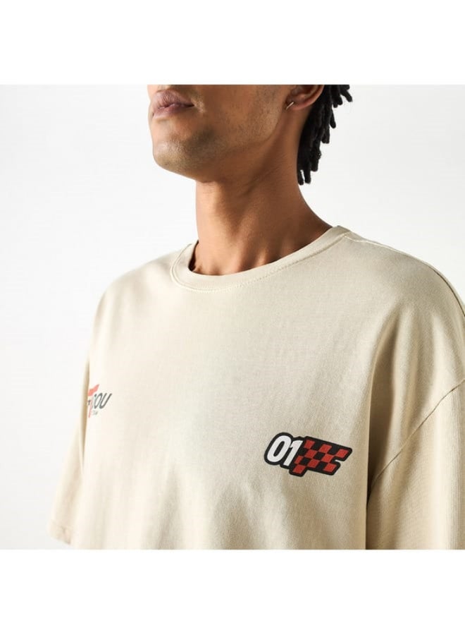 SP Characters Printed Crew Neck T-shirt with Short Sleeves  - Image 1