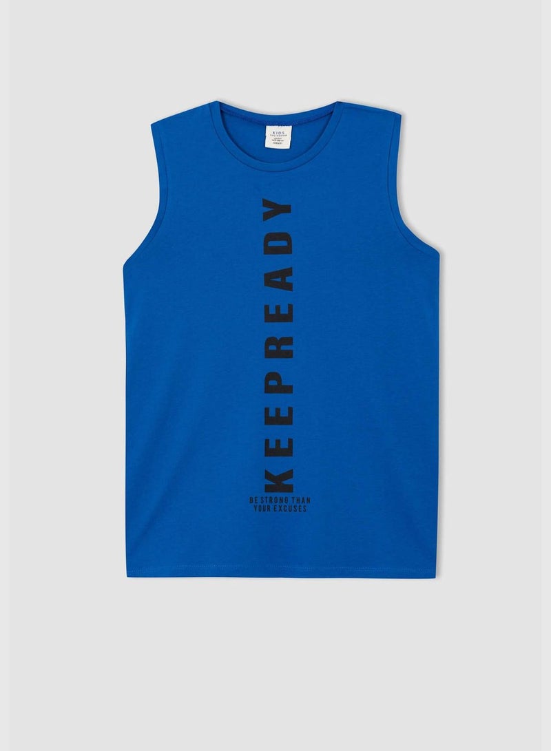 DeFacto Regular Fit Sleeveless Slogan Print Vest  - Image 1