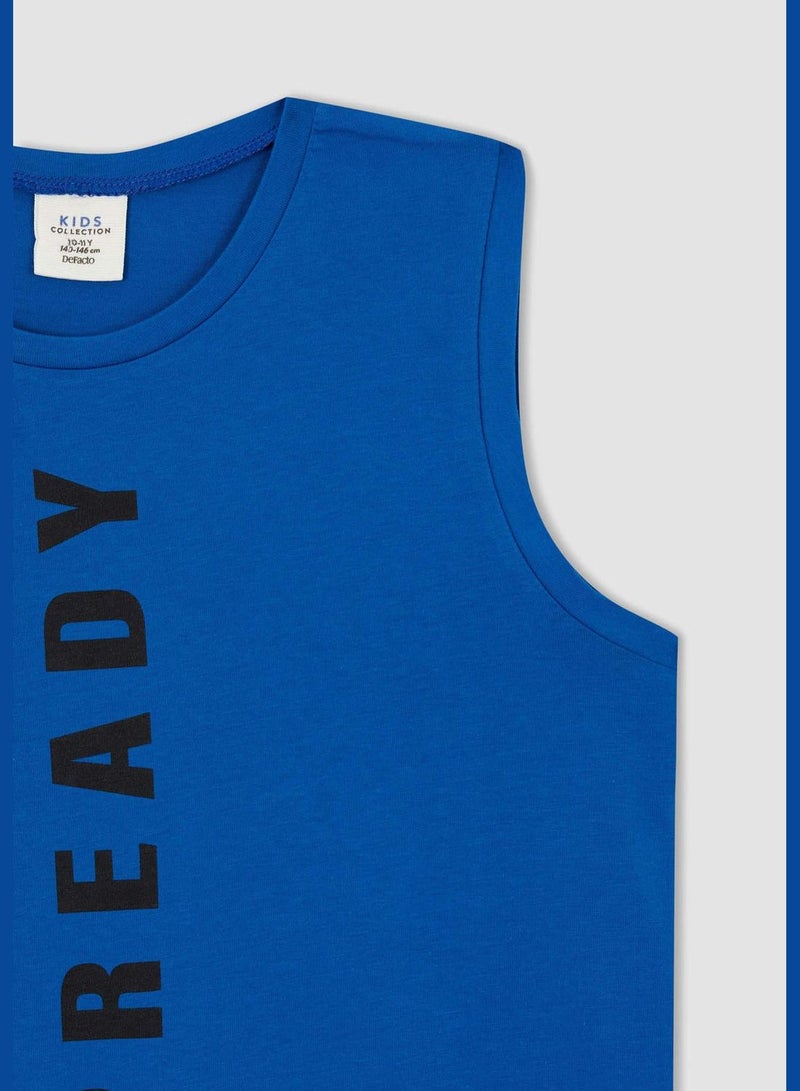 DeFacto Regular Fit Sleeveless Slogan Print Vest  - Image 3