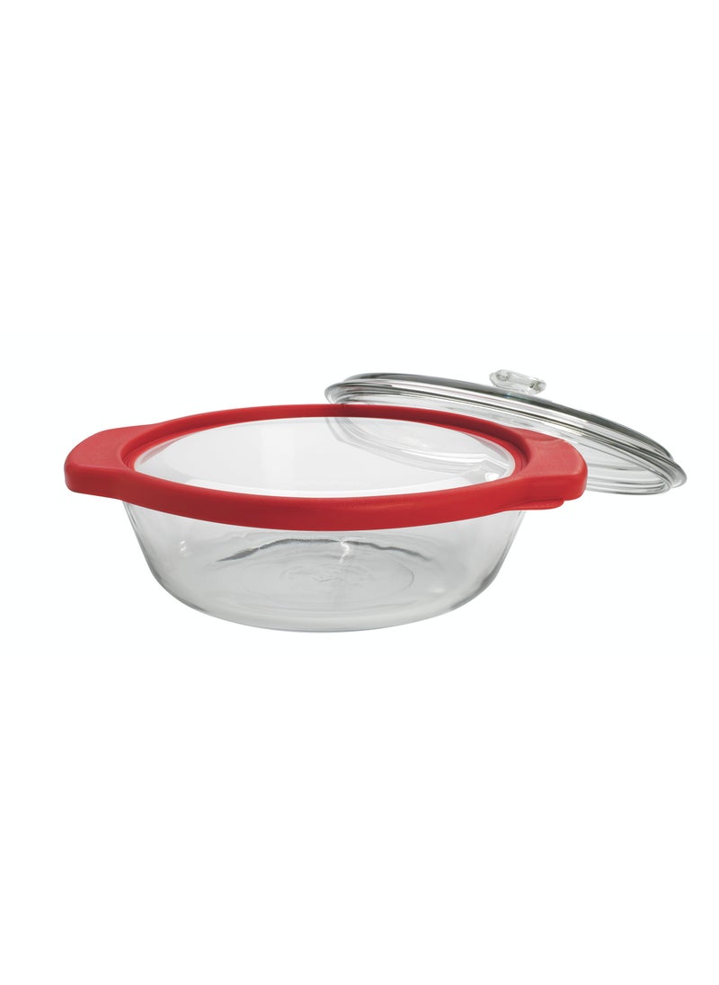 Anchor Hocking Anchor Hocking TrueFit Bakeware Glass Casserole Dish with Cover and Storage Lid Cherry 3Piece Set 