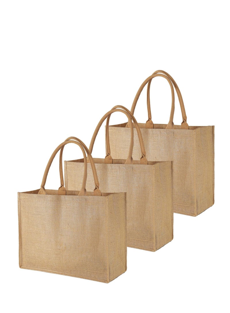 PRINTSHOP4ME Jute Tote Bags - Reusable, Eco-Friendly Jute Grocery and Shopping Bags - Perfect for Shopping, Groceries and Everyday Use - Reusable Shopping Tote Bags  - Image 1