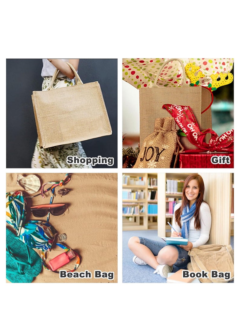 PRINTSHOP4ME Jute Tote Bags - Reusable, Eco-Friendly Jute Grocery and Shopping Bags - Perfect for Shopping, Groceries and Everyday Use - Reusable Shopping Tote Bags  - Image 4