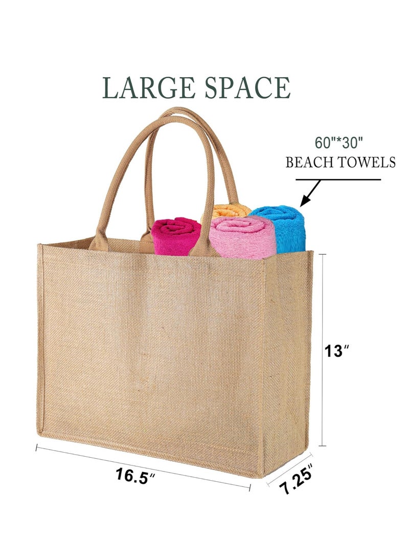 PRINTSHOP4ME Jute Tote Bags - Reusable, Eco-Friendly Jute Grocery and Shopping Bags - Perfect for Shopping, Groceries and Everyday Use - Reusable Shopping Tote Bags  - Image 2
