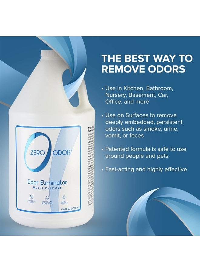 Zero Odor – Multi-Purpose Odor Eliminator - Eliminate Air & Surface Odor – Patented Technology Best for Bathroom, Kitchen, Fabrics, Closet- Smell Great Again, 128oz Refill - Image 3
