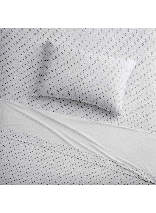 Brielle Cotton Jersey Knit (T-Shirt) Sheet Set, California King, Polka Dot Navy  - Image 5