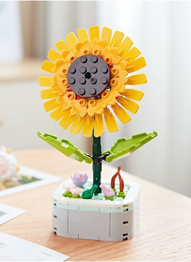 FLOWER - Flower Bouquet Building Blocks, Flower Artificial Flower Toy, Decorative Home Accessories, Gift for Him and Her, Flower Collection for Adults Kids Girls Ages 7+(Sunflower) - Image 1