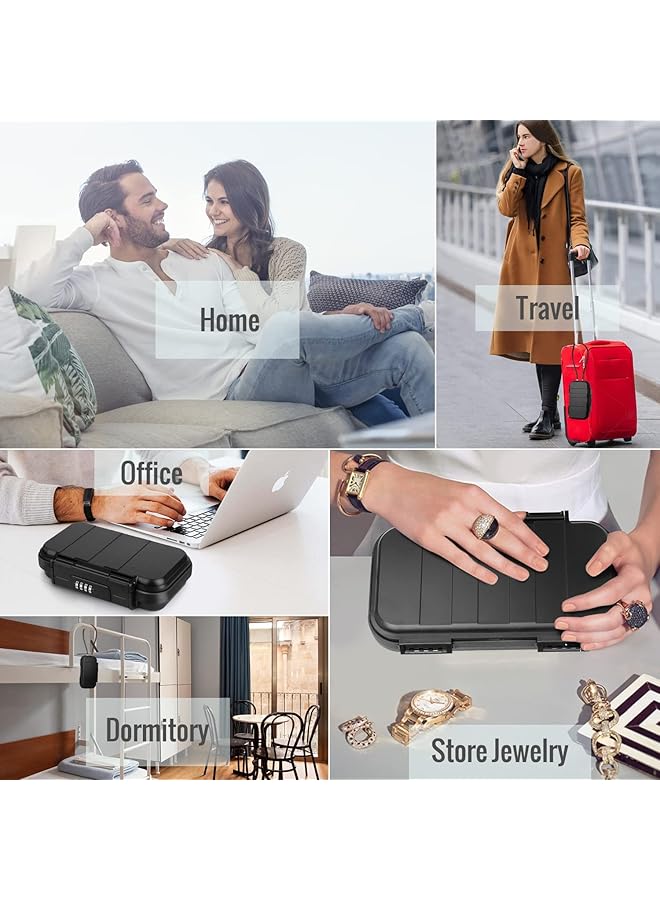 إيروريكس صندوق أمان محمول مزود بمجموعة رموز أمان وصندوق قفل مقاوم للماء مع حبل سلكي قابل للإزالة وصندوق أمان آمن للسيارة والمنزل والسفر - Image 3