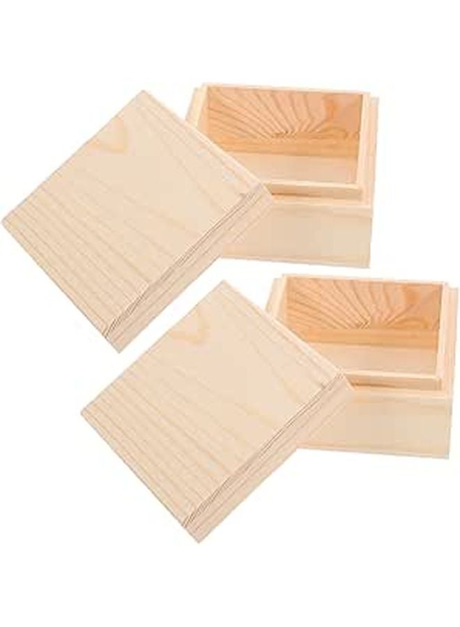 Small Unfinished Pine Wood Box With Lid For Jewelry Storage And Home Decor - Image 1