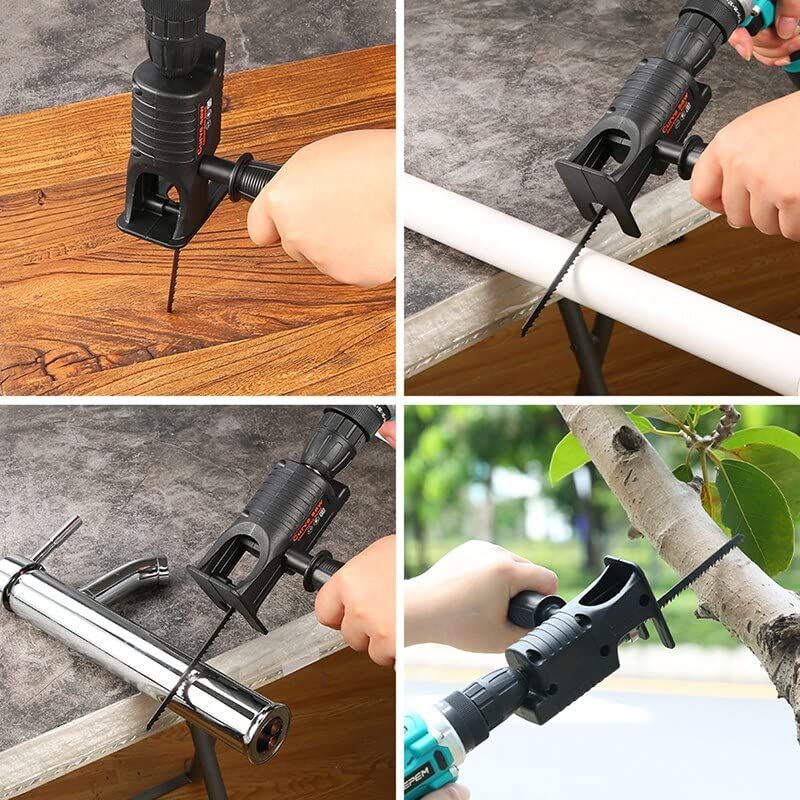 MLD electric screwdriver machine 10mm keyless chuck torque reverse forward function screw gun 350w drill with Jig saw wood cutter Reciprocating Saw Adapter 10mm350w750rpm AD0305 - Image 5