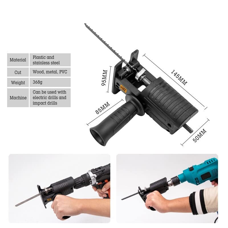 MLD electric screwdriver machine 10mm keyless chuck torque reverse forward function screw gun 350w drill with Jig saw wood cutter Reciprocating Saw Adapter 10mm350w750rpm AD0305 - Image 2