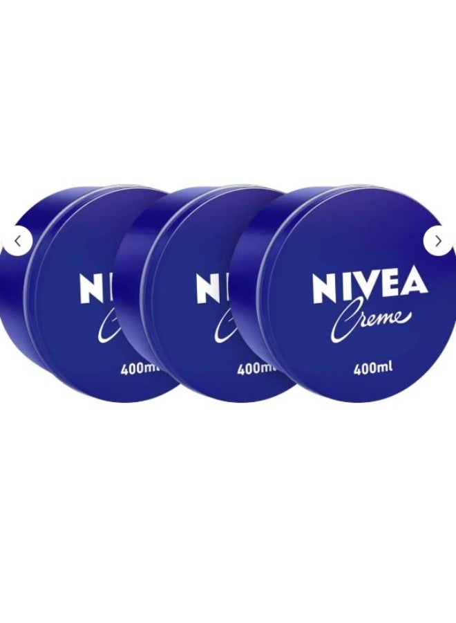 NIVEA Multi-Use Moisturizing Cream for Face, Body and Hands, 3 x 400ml