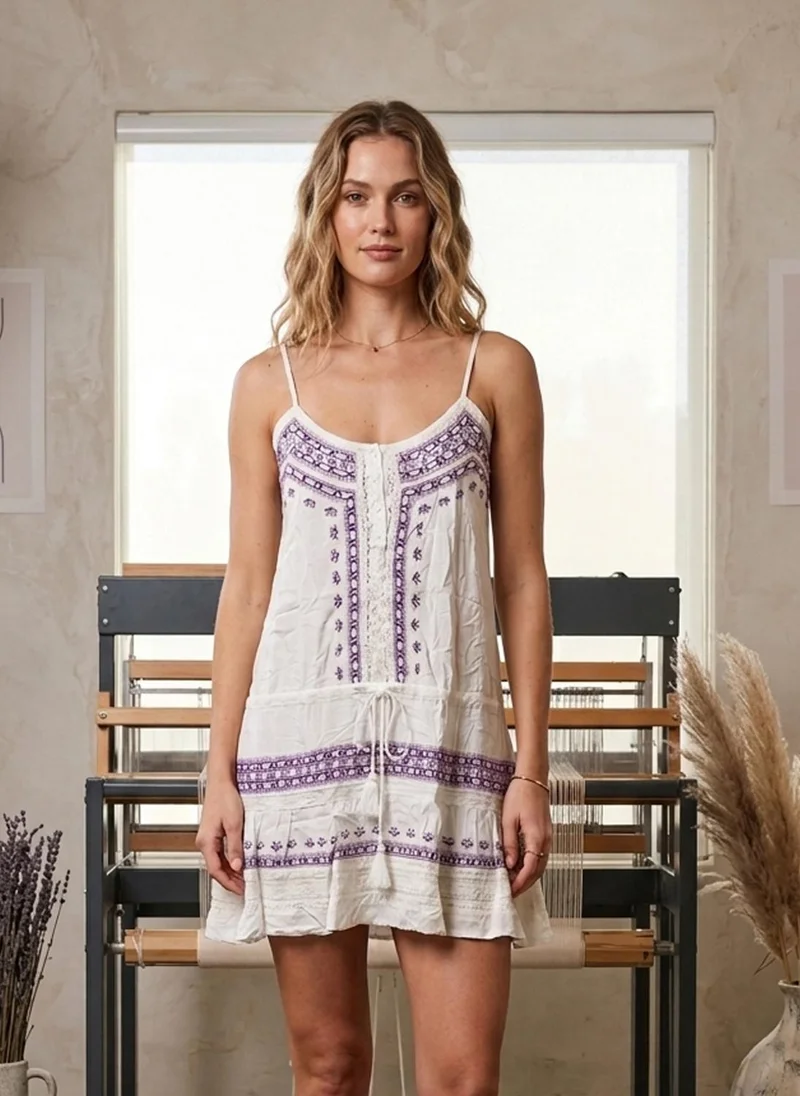 Alaya Women Embroidered  Rayon Sleevless Dress -AL3713