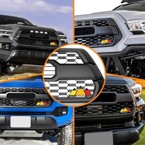 zougon Tri-Color Grille Badge Emblem Decoration Fit for Tacoma 4Runner Tundra Sequoia Rav4 Highlander Accessories Car Truck Label - Image 4