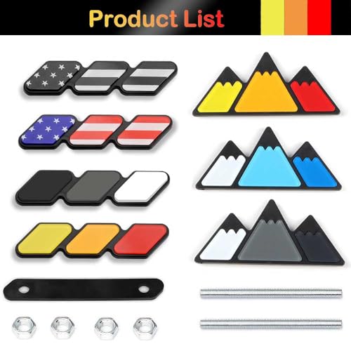zougon Tri-Color Grille Badge Emblem Decoration Fit for Tacoma 4Runner Tundra Sequoia Rav4 Highlander Accessories Car Truck Label - Image 3