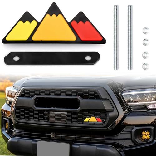 zougon Tri-Color Grille Badge Emblem Decoration Fit for Tacoma 4Runner Tundra Sequoia Rav4 Highlander Accessories Car Truck Label - Image 5