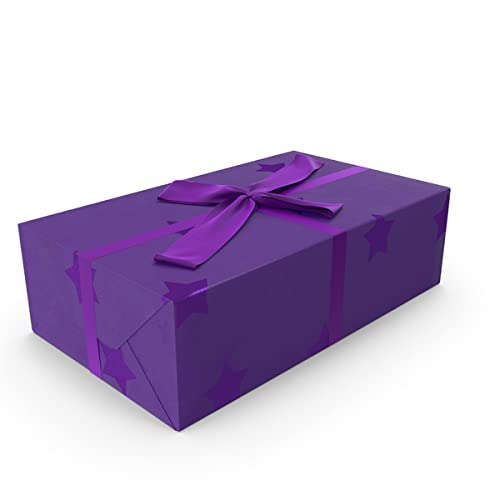 HAPPYMATES 10 ورقة بنفسجية 12 × 18 بوصة تصميم ورق تغليف للهدايا لحفلات عيد الميلاد، العطلات، الحفلات، زينة هدايا الزواج، رائعة لأكياس الهدايا، السلال - Image 2