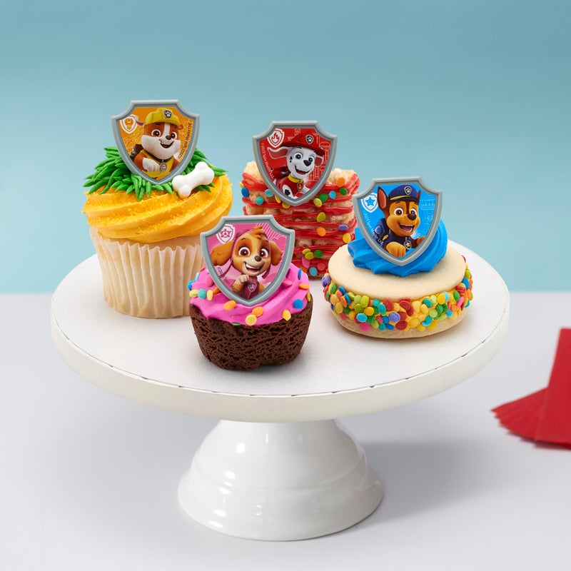 DecoPac Paw Patrol Reporting For Duty Rings, Cupcake Decorations Featuring Chase, Marshall, Skye, And Rubble - 24 Pack - Image 2