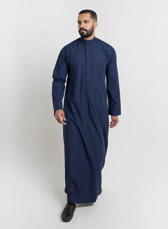 ALSHIAKA Men Classic Summer Thobe, Blue - 64inches