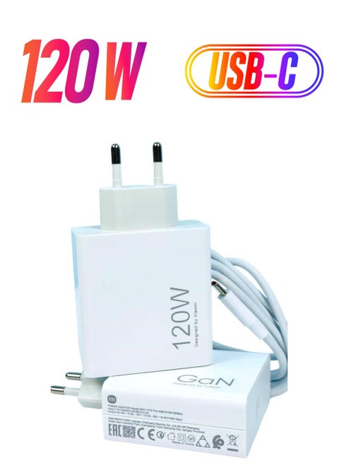 Xiaomi 120W GaN USB-C Fast Charger with Type-C Cable – Ultra-Fast Charging Solution