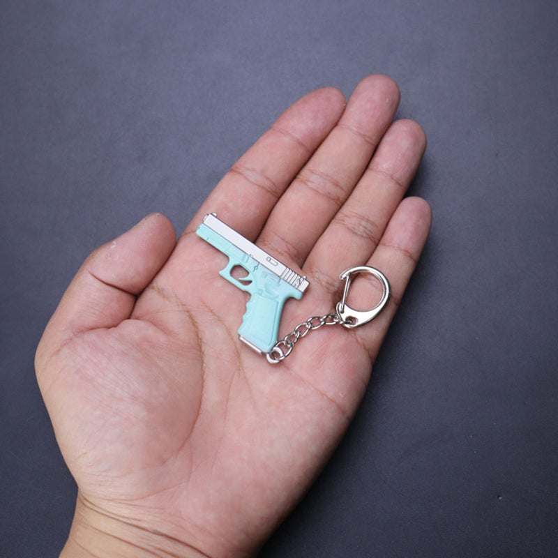 Mini chicken P90 UZI P18C MG3 1911 alloy keychain metal model toy - Image 3