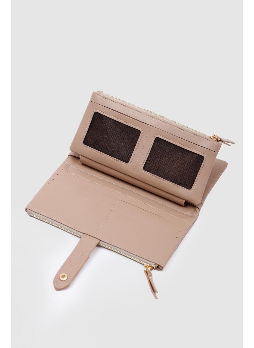 Shule Bags Soft Leather Portfolio Wallet Mary Beige  - Image 3