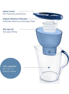 BRITA BRITA Marella XL German Made Water Filter Jug 3.5 L Blue | Powerful Filtration with MicroFlow Technology | Activated Micro Carbon Pearls for Fresh and Enriched Taste of Water  - Image 3