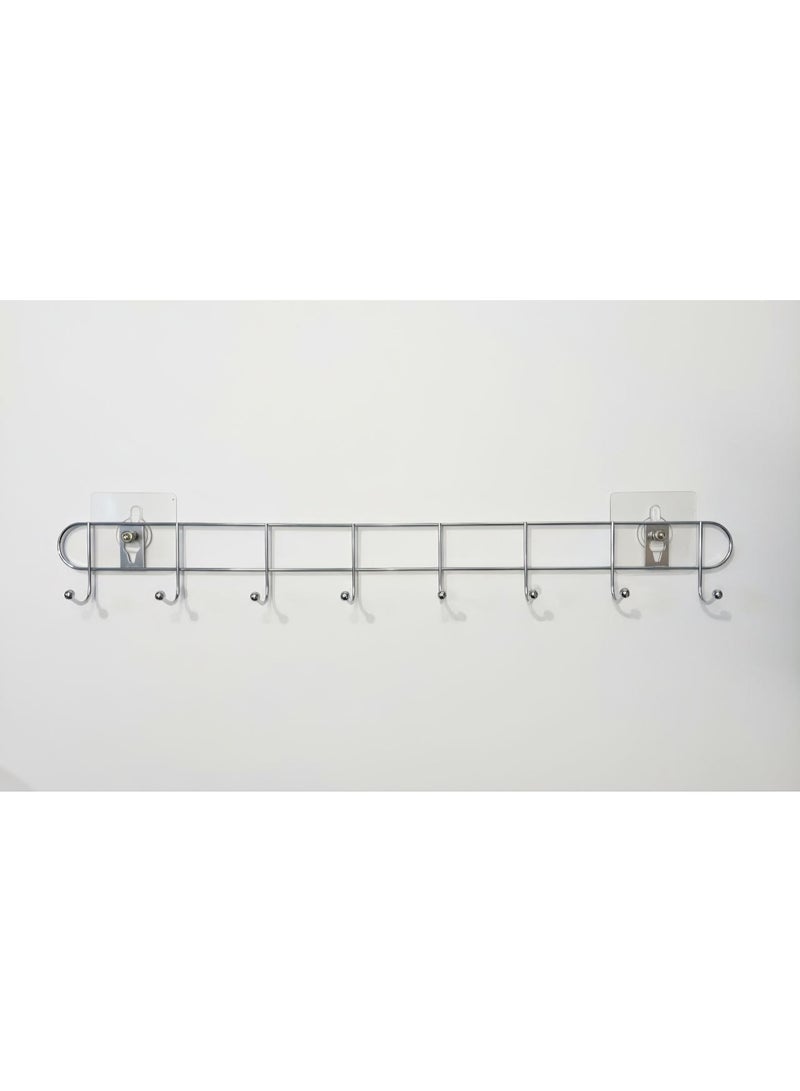 (2 PCS) Over Door Clothes Hangers with Double Sided Adhesive - Kitchen Hanger Hangers - Kitchen Hanger Organizer for Easy Hanging with Double Sided - Non-slip Metal Clothes Hangers with Double Sided for Easy Adhesive on the Wall, Durable and Heavy Duty, Coat and Clothes Hangers - Metal Laundry Hangers for Adults - Door Hanger for Clothes and Clothing - Bathroom and Bedroom Door Hanger - Door Hanger - Over Door Metal Hanger with 8 Hooks Organizer for Towels, Clothes, Keys, Robes, and Caps - Metal Hangers Over Door with 6 Hooks, Suitable for Towels, Coats, Clothes, Caps, Bedroom, Bathroom - Door Coat Hangers Over Door Towel Rack for Caps, Coats, Jackets, Bags, Scarves, Belt, and Umbrellas - Image 4