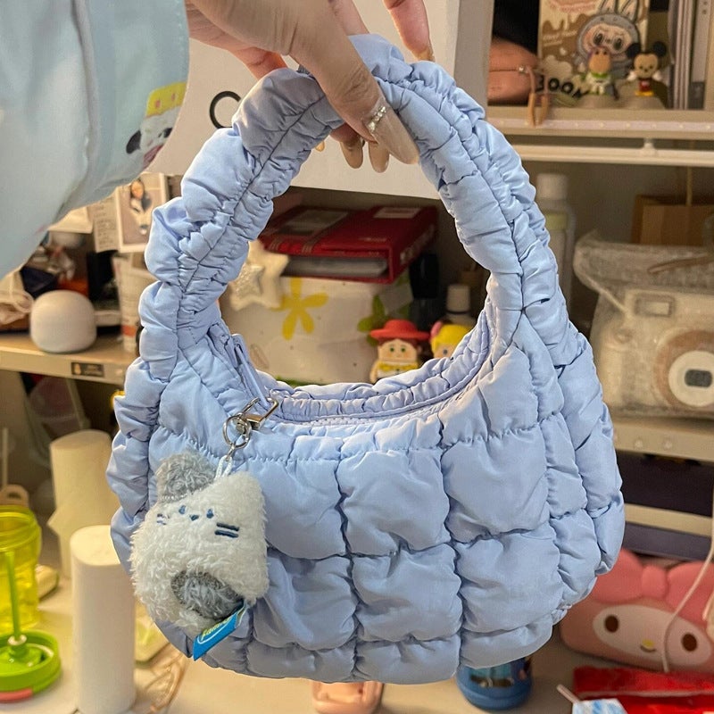 OULAILI Korean Fashion Women's PU Quilted Bucket Bag - Image 1