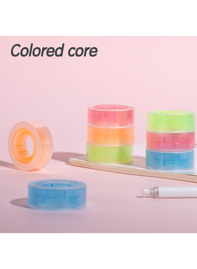 Deli EA689 Color Core Office Tape – 18mm x 30y, 38μm, Transparent, Hand-Tearable, Easy to Use, Colorful Glue Core(8pcs/Roll) - Image 2