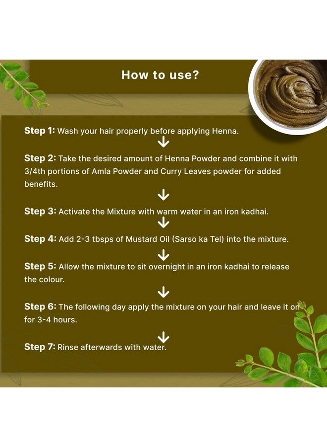 Vriksha Veda Henna Powder | 100% Natural Rajasthani Henna (Mehandi Powder) | Natural Hair Dye (100) - Image 2