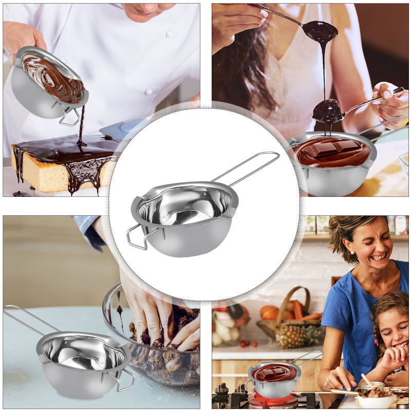 1pc Stainless Steel Melting Pot with Handle for Melting Chocolate Butter Candy - Image 2
