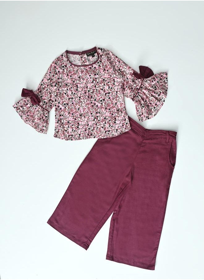 BELLA MODA All-Over Floral Print Round Neck Top & Trousers Co-Ord Sets by Styli  - Image 4