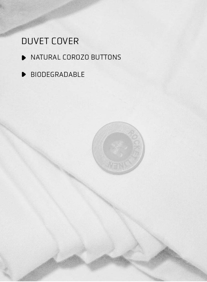 rocketlinen King Duvet Cover 400 Thread Count Pure Cotton with 2 Pillow Shams - Image 2