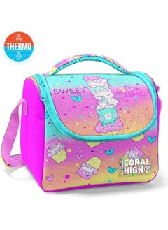 CORAL HIGH Kids Colorful Ice Cream Cat Patterned Thermo Lunchbox 11881  - Image 3