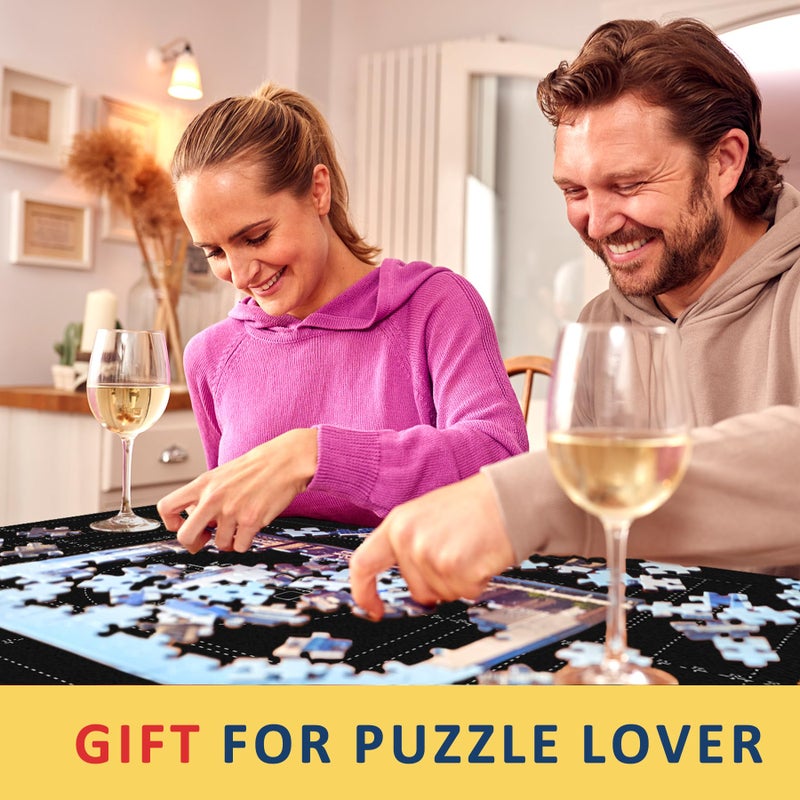 Genovega Jigsaw Puzzle Mat Roll Up Fits 2000 1500 1000 Pieces Puzzles, Large Pad Portable Table Non-Slip Board Saver Mats with 2 Sorting Trays, Inflatable Tube, 3 Straps, Keeper Storage Bag, Adults Gifts - Image 5