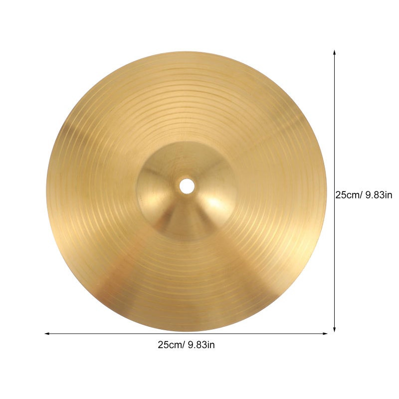 Veemoon 10 Inch Brass Cymbal Replacement, Splash Cymbal for Drum Set Crash Cymbals Ride Drum Instrument Percussion Accessories Drum Kit for Beginner Player Percussion Practice & Students (Golden) - Image 3
