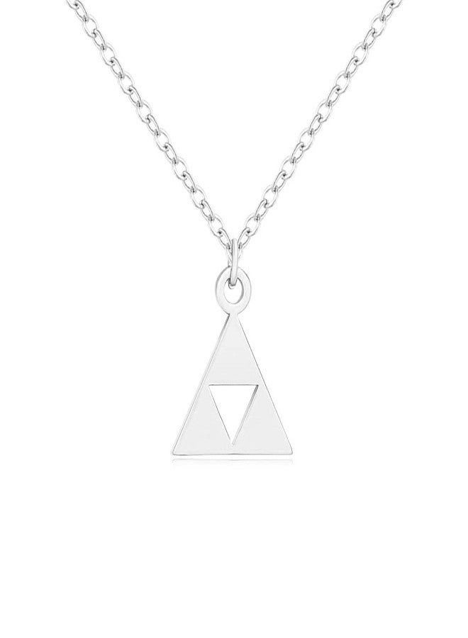 SENFAI 14k Gold Game Pendant Stainless Steel Necklaces Triangle Earrings (Stainless steel Necklace) - Image 1