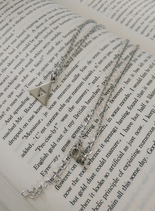 SENFAI 14k Gold Game Pendant Stainless Steel Necklaces Triangle Earrings (Stainless steel Necklace) - Image 3