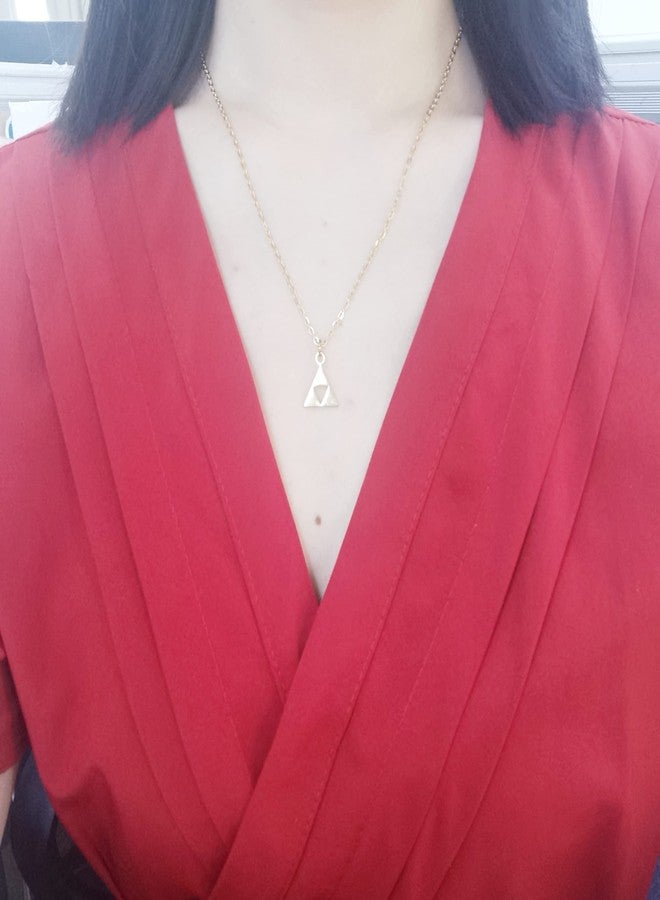 SENFAI 14k Gold Game Pendant Stainless Steel Necklaces Triangle Earrings (Stainless steel Necklace) - Image 4