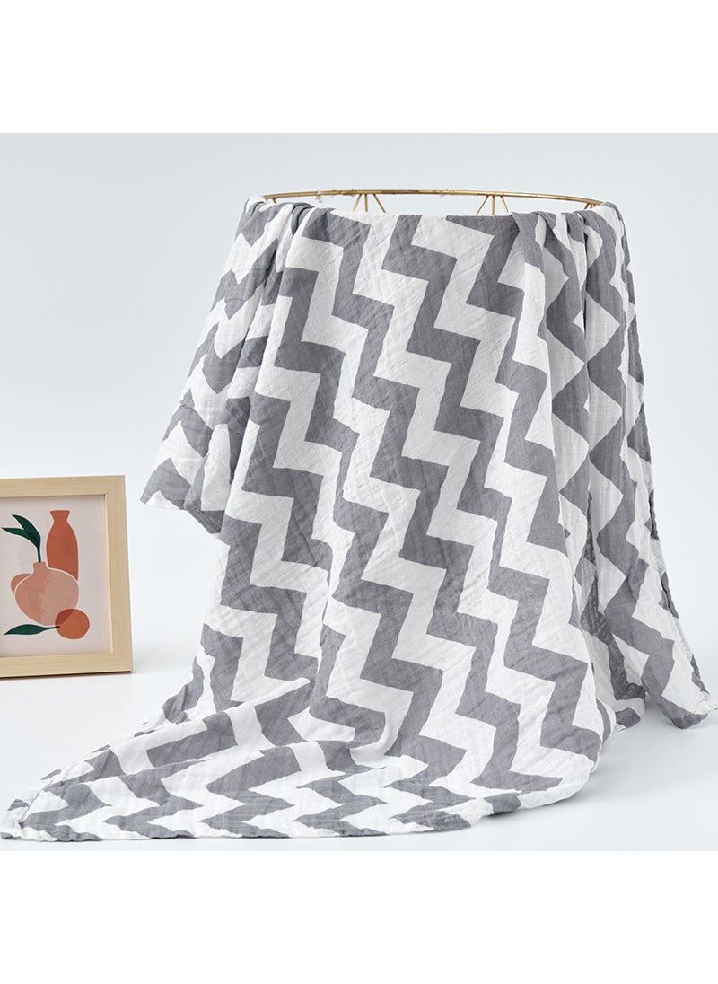 Generic Cotton Printed Baby Swaddle Blanket Gray stripe 