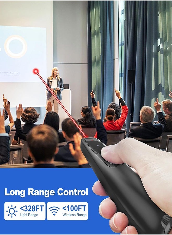 SUNDAREE - Wireless Presenter Black, Clicker for Laptop Presentations Remote, USB Wireless Presenter Remote, Power Point Remote Clicker for Computer/ Mac/ PPT/ Google Slide Advancer - Image 1