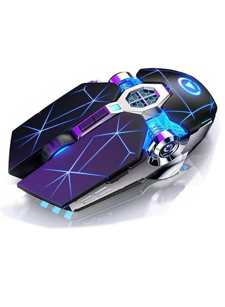 general 7 Color LED Gaming Mouse Wireless Mouse Gaming USB Backlit Rechargeable for PC (Black) - Image 1